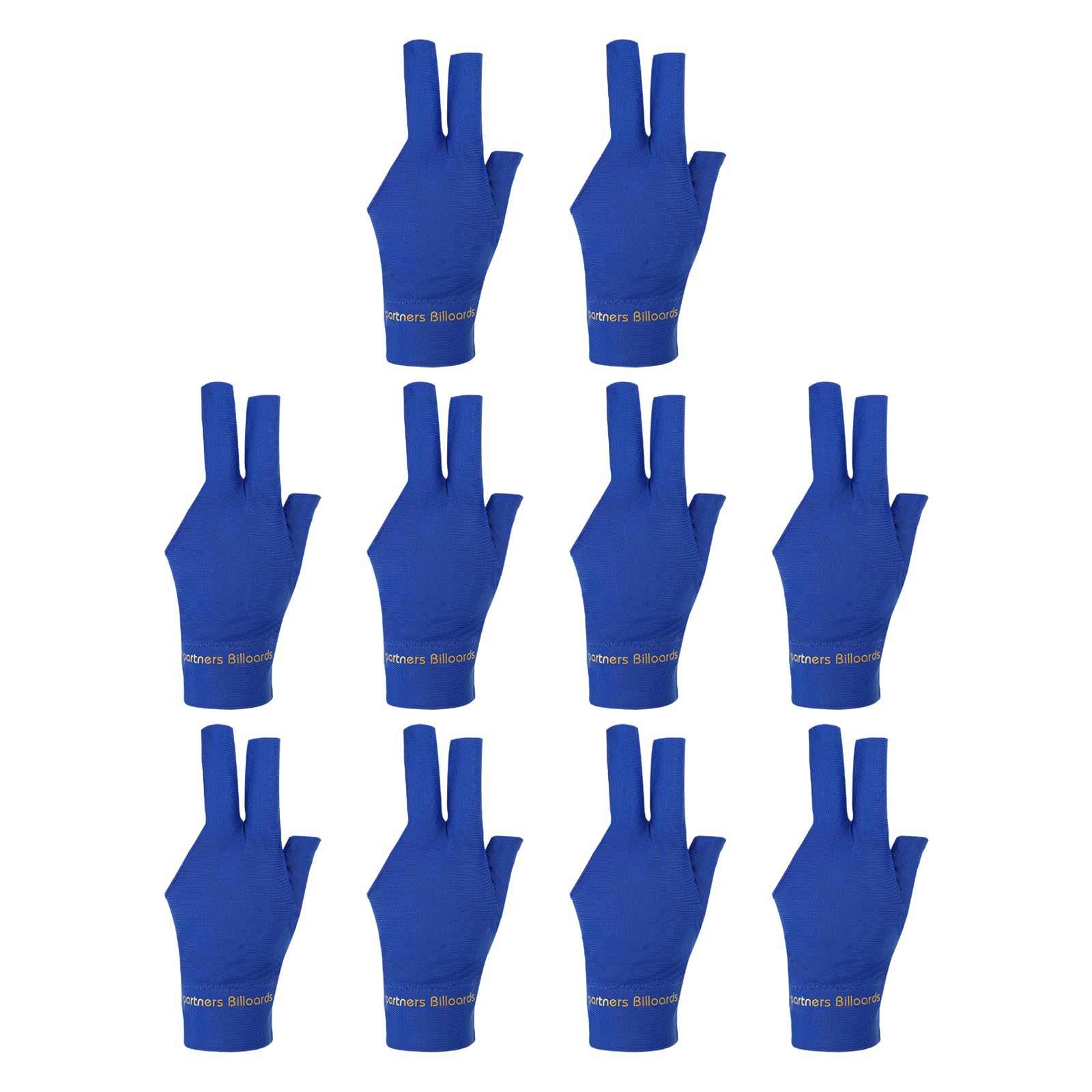 PATIKIL 10pcs Pool Left Billiard Pool Cue Accessories for Cue Blue 3-Finger Gloves, Hand, Gloves, Shooter, Carom, Pool, Snooker, Sports,