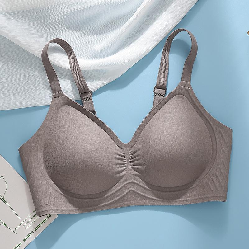 

Traceless sports new soft support summer thin adjustment semi-fixed cup bra cover 2xl/abc(recommended 67.5-75kg ) коричневий