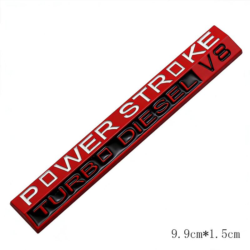 3D Metal POWER STROKE Car Fender Side Rear Trunk Emblem Badge Decoration Sticker Accessories