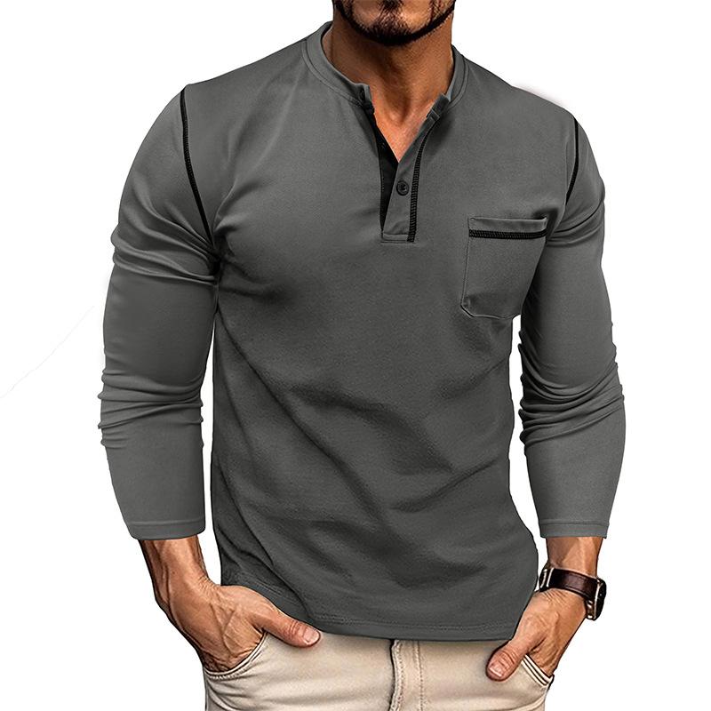 Fashionable Men's Long-Sleeved T-Shirt Breathable and Cool Men's Top
