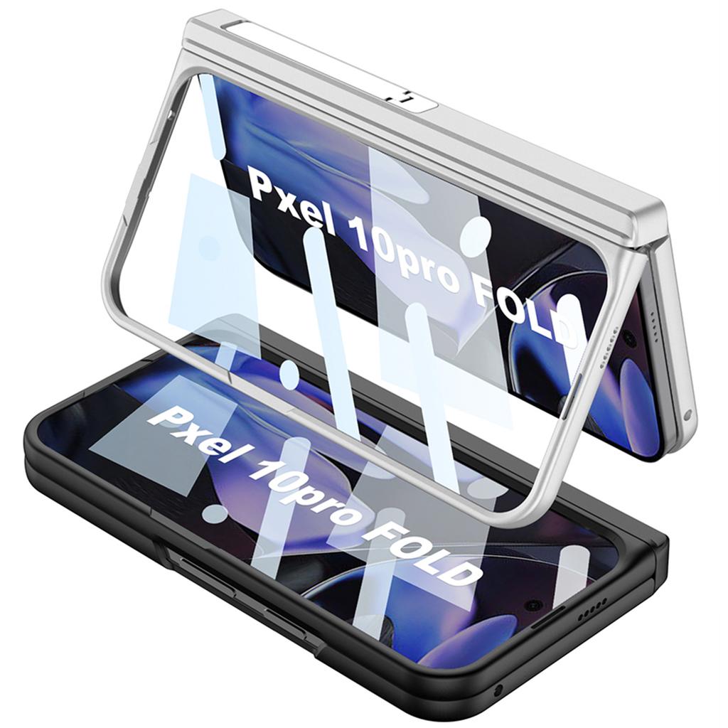 GKK For Google Pixel 10 Pro Fold Magnetic Case Hinge Protection PC+Tempered Glass Kickstand Phone Cover