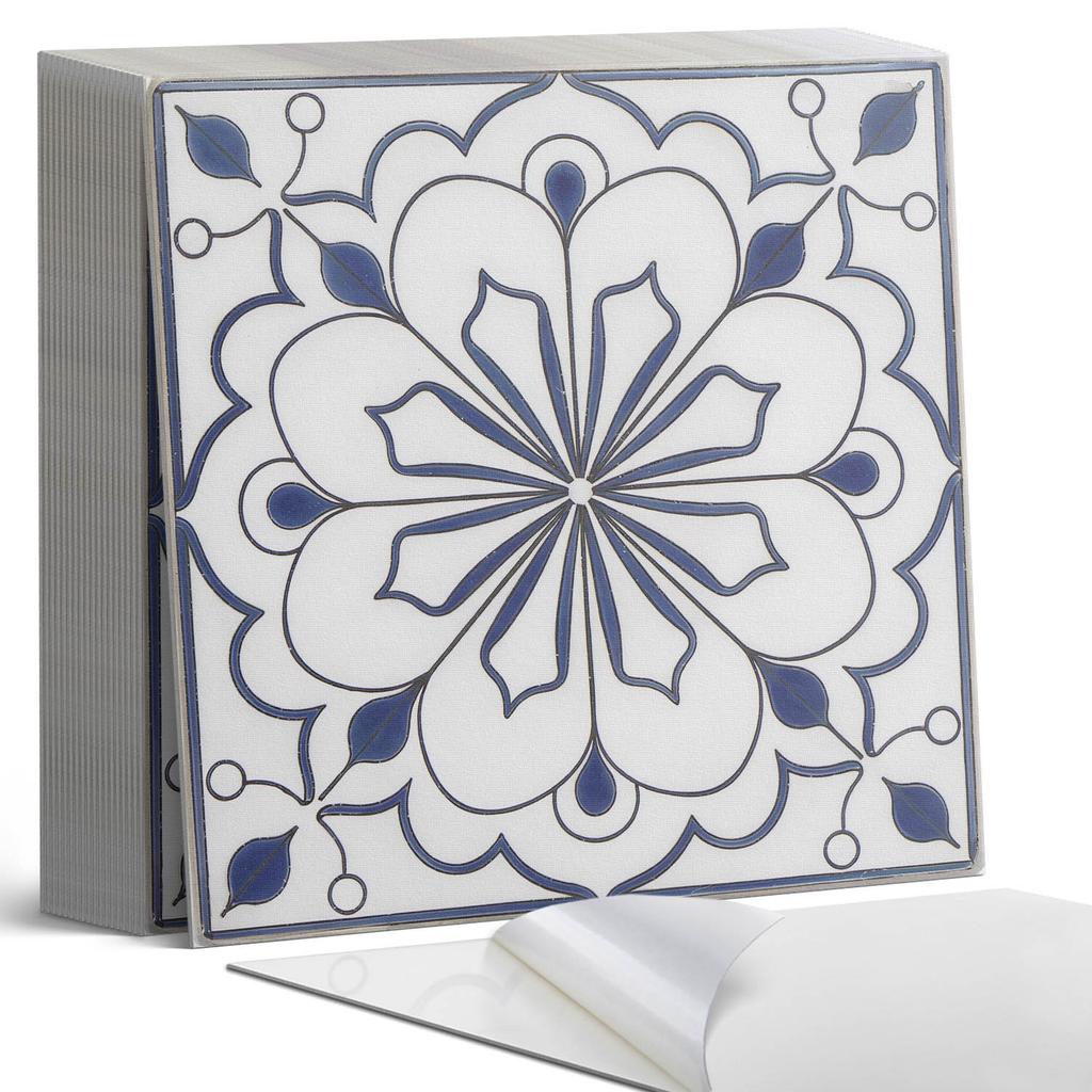 Winylowe Kafelki Samoprzylepne Do Dekoracji Ścian Kwiatowy Wzór Ceramiczny 20X20X20 Cm