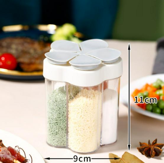 5-in-1 Airtight Seasoning Jar with Labels – Moisture-Proof Flip-Top for Home & BBQ Use.