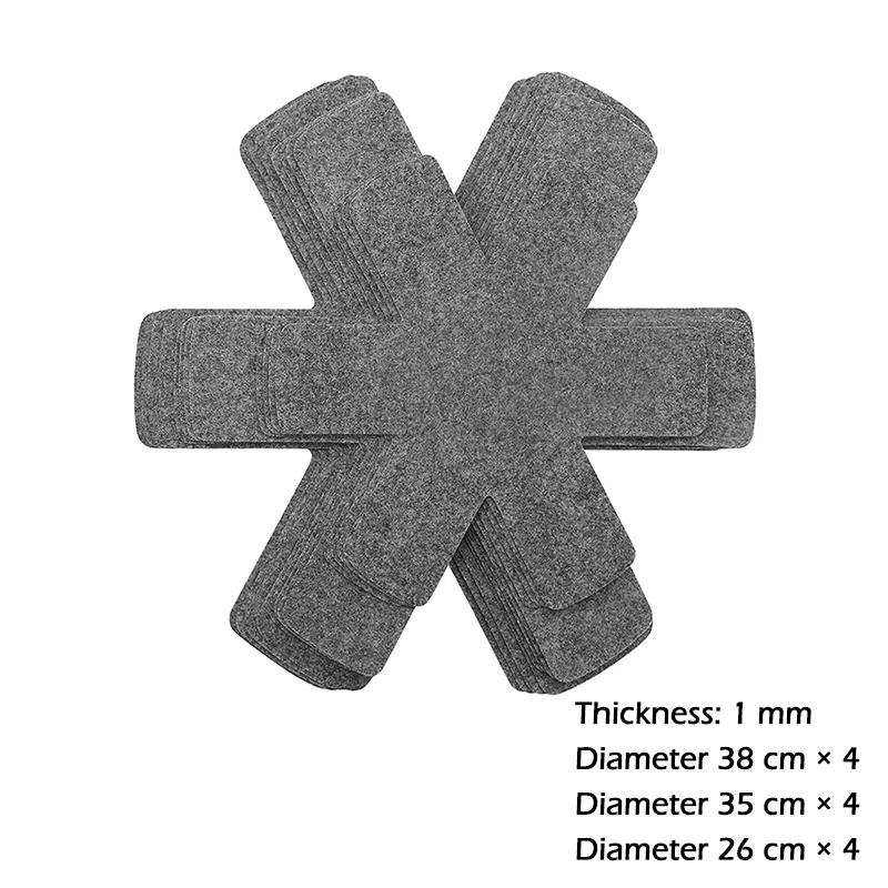 

12PCS Pot and Pan Protectors Felt Pan Separators 3 Different Sizes Pot Dividers Pad for Stacking and Protecting Your Cookware
