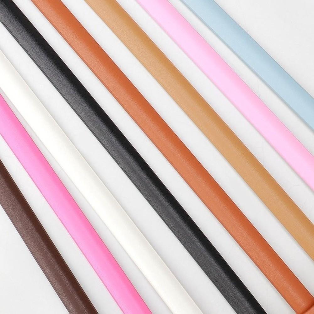 Adjustable Fashion Belt Solid Color PU Leather Belt Fashion Pin Buckle Belt  For Ladies