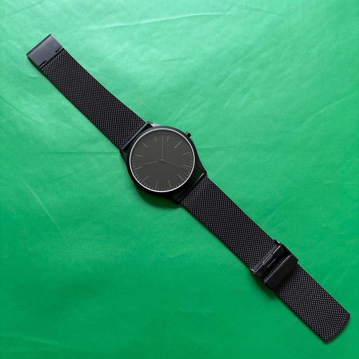 Used Skagen Watch Men s Simple Stainless Steel Minimalist Scandinavian Design Black Black