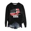 Women's Fashion Round Neck Pullover Top Long Sleeve Tee Printed Sweatshirt