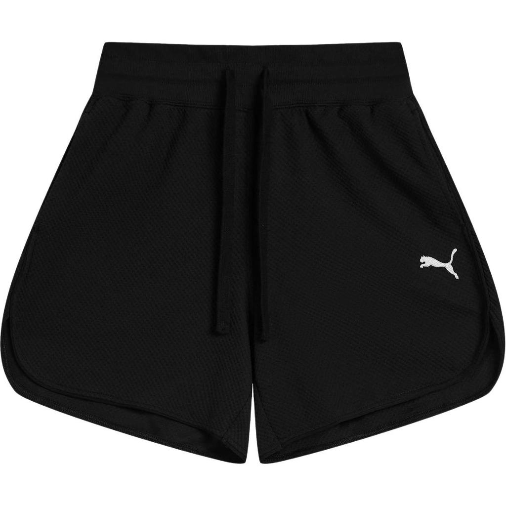 Puma Solid Color Logo Lace-Up Casual Shorts Women Shorts Black 682162-01