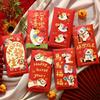 6Pcs 2026 Horse Year Red Envelope Creative Spring Festival Kids Gift Lucky Money Envelopes Cartoon Pony Pattern Red Packet