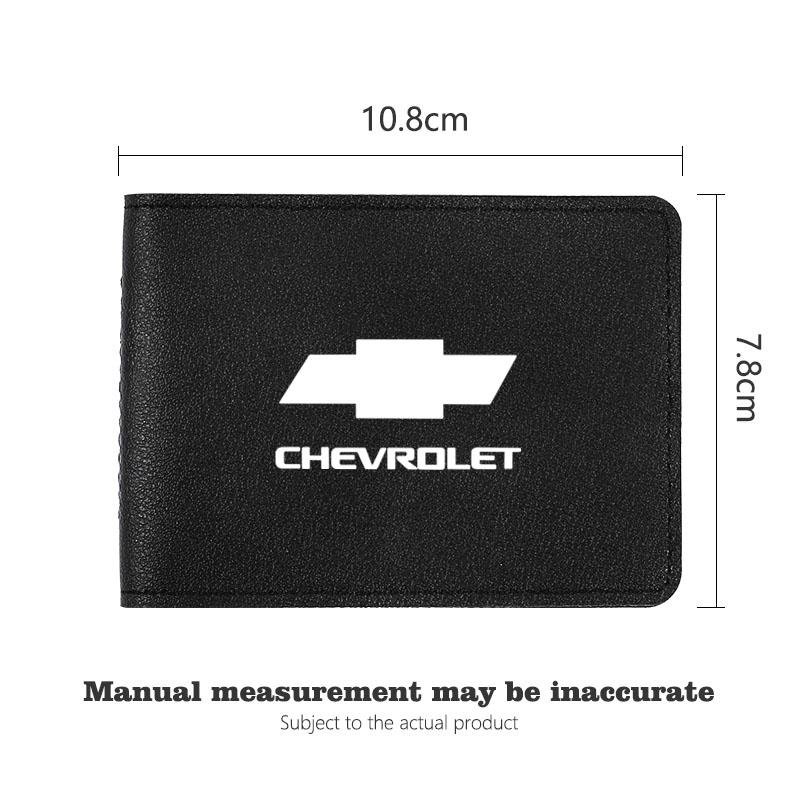 gpefa5 1Pc Car Driver License Cover Anti-Fur Credit Card Holder For Chevrolet Camaro Equinox Traverse Montana Silverado Malibu SS decal