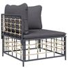 VidaXL Salon de jardin 9 pcs avec coussins anthracite résine tressée, ensemble de salon, ensemble de salon d'extérieur, 3186811