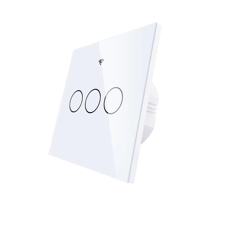 WiFi Smart Touch Wall Switch with Multi-Control Association 2/3 Way , Relay Status Optional,Backlight On/Off