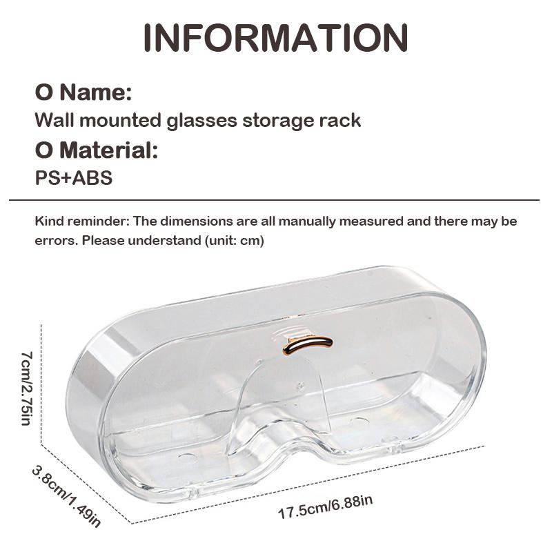 Flip Cover Design Glass Display Cabinet Glasses Storage Box Wall Mounted Punch Free Sunglasses Storage Rack Sunglass Home Tidy