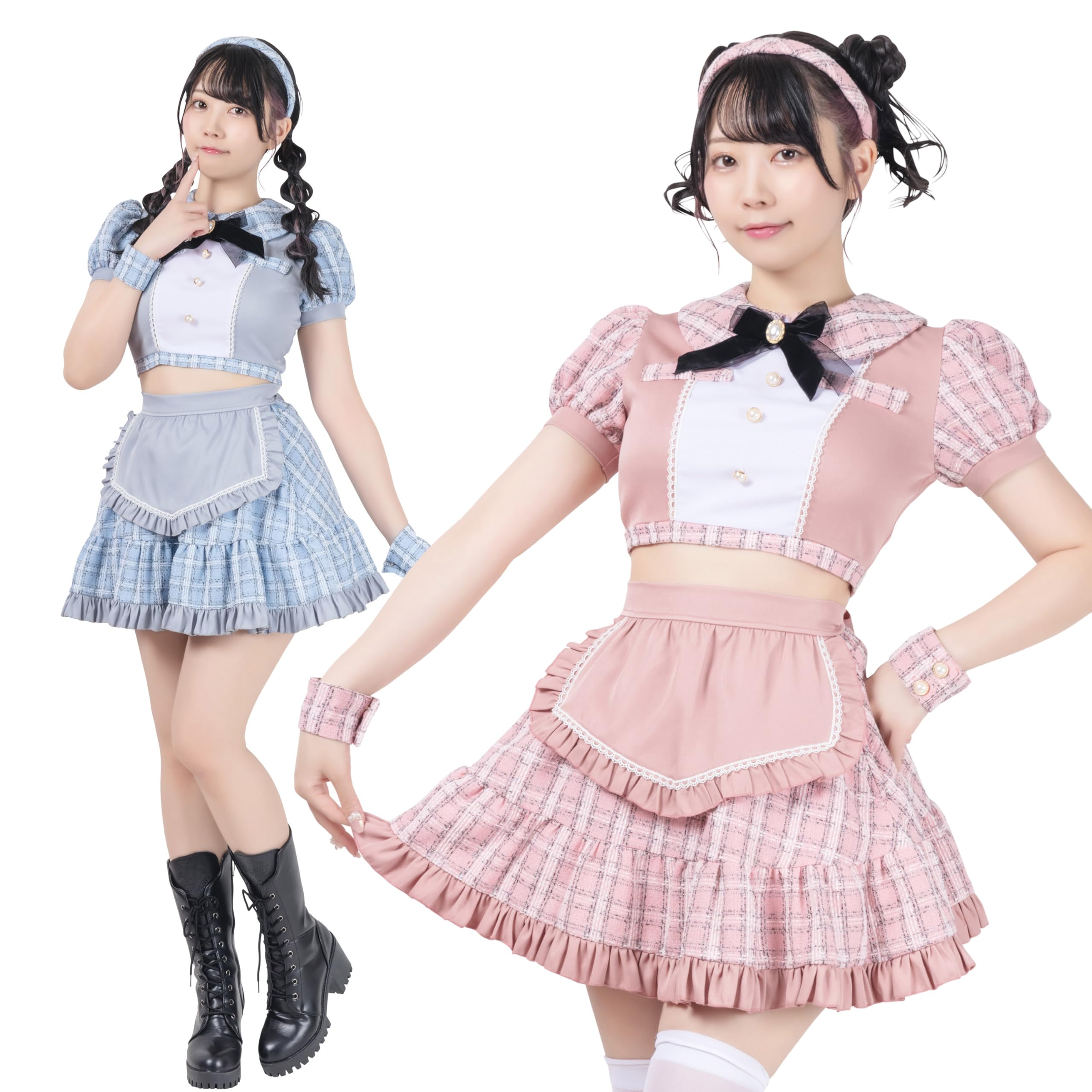 Clearstone Лирическая Палитра Косплей Хэллоуин Идол Твидовое Платье Горничной, Женское, Розовое