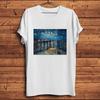 Vincent Van GoghStarry Night Over The RhoneArtist T Shirt UnisexWhite Casual TshirtBreathable High Definition Print Nocrack