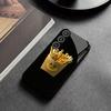 Smile face French fries Exquisite High-end PhoneCase Glass TPU PhoneCase for Samsung Galaxy S26 S25 S24 S23 S22 FE,Ultra,Plus