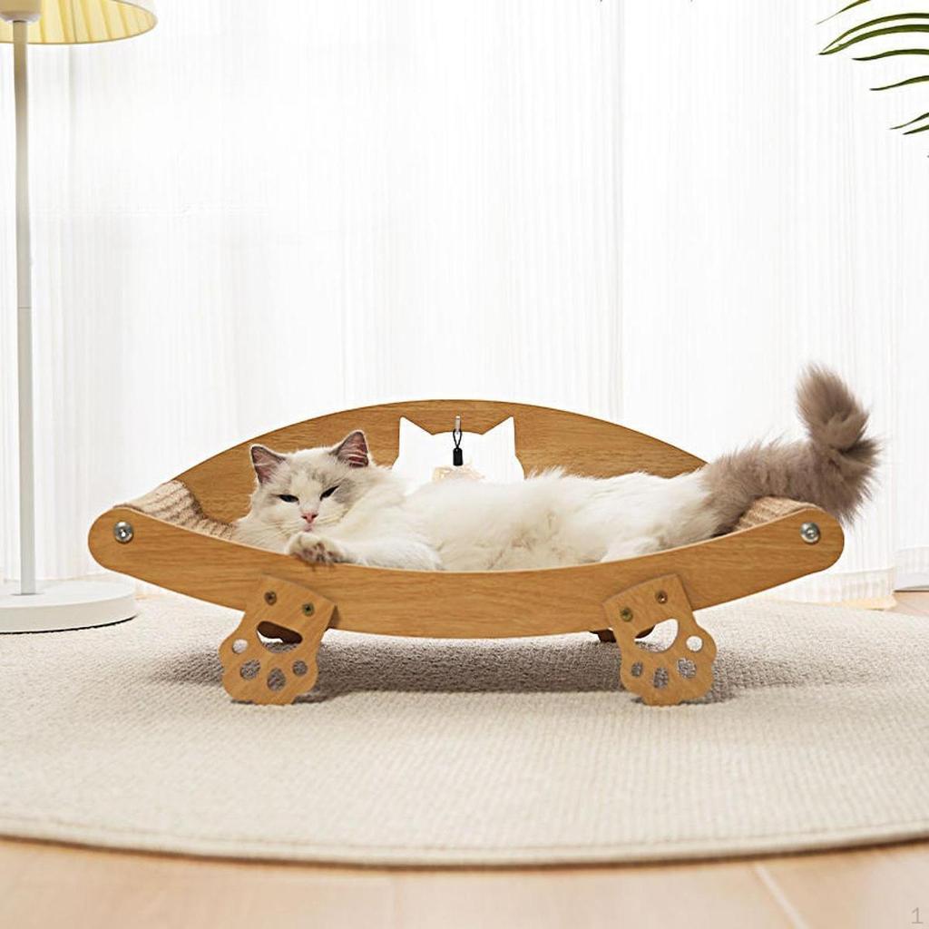 Sisal Cat Scratcher Bed Furniture Prevents Damage Scratch Lounger Pad for Nest