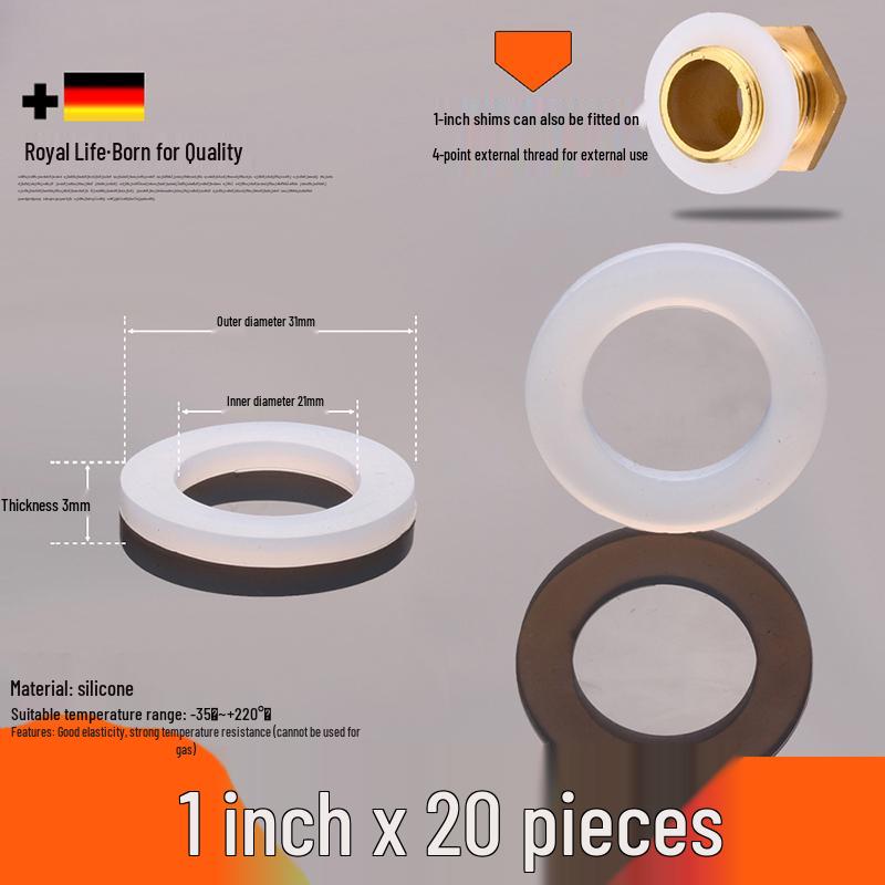 4-Point Silicone Water Heater Gasket - 1 Inch/6-Point Rubber Washer for Pipes and Meters