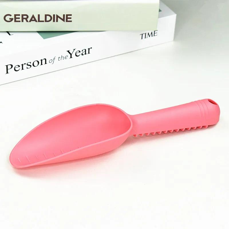 

Многофункциональная лопата для кормления домашних животных, пластиковая ложка для корма кошек и собак, цветов, овощей, садоводства и посадки, лопата для почвы, инструменты для дома 25.5cmx7cm розовый