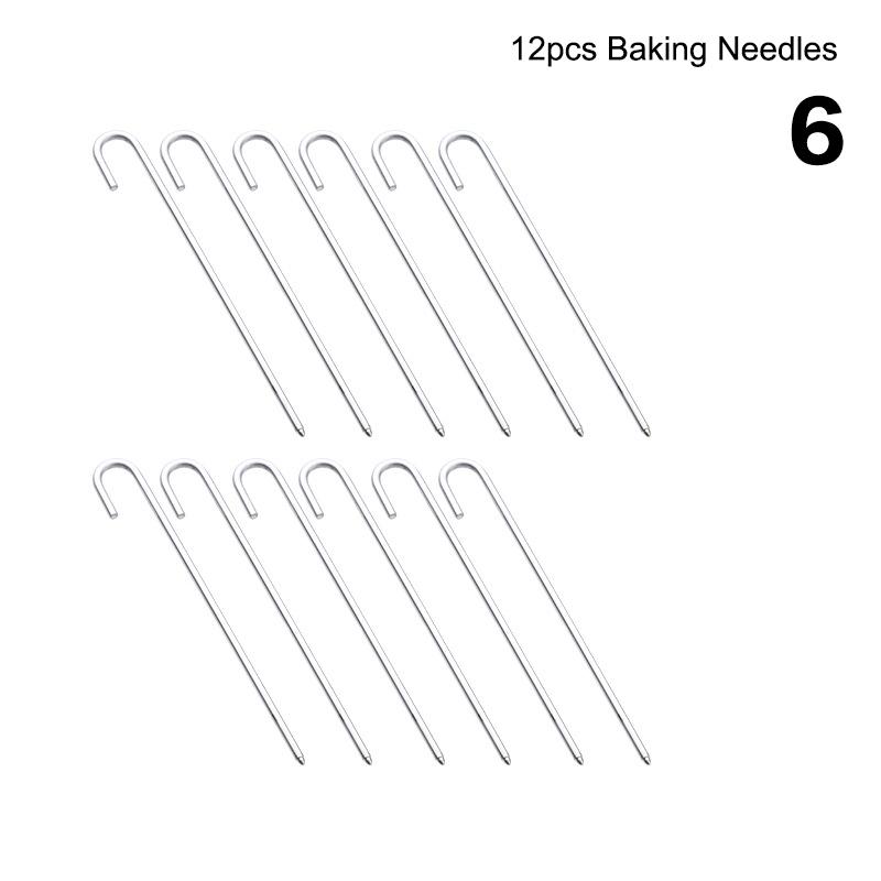 

Air Fryer Stainless Steel Vertical Grill Rack Detachable String Grill Vertical Barbecue Skewer Bracket 12/16/20/24 Baking Needle