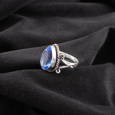 Bague Tanzanite Fait Main, Bague en Argent Sterling Massif 925 Bijou Antique, Bague Pour Cadeau de Fiançailles
