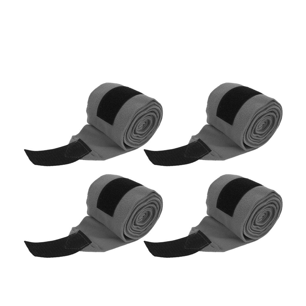 4 Stück Pferdebeinwickel Selbstklebend Doppelseitiges Fleece Pferdebeinbandagen für Training Übungen Grau
