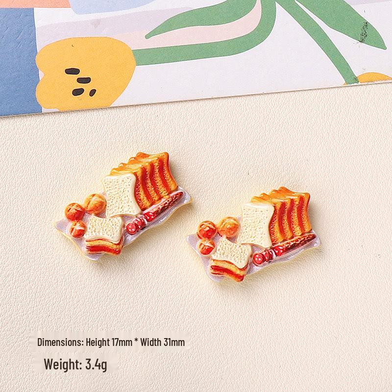 DIY Cartoon Resin Accessories: Bread, Fries, Cream, Hair Clips, Shoe Buckles & Stickers