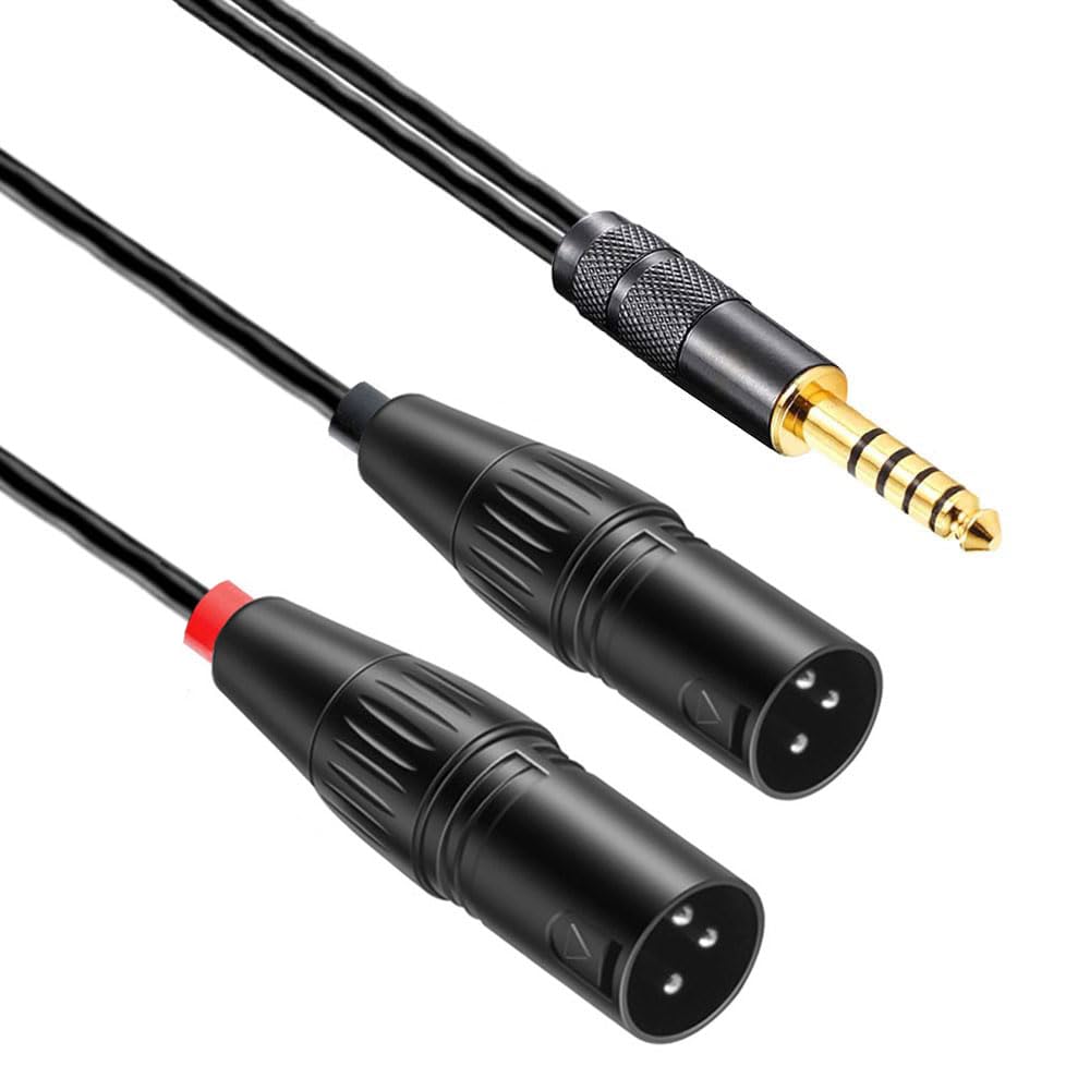 Ipovoq XLR na 4,4mm konvertorový kabel, 4,4mm na duální XLR 4,4mm symetrický kabel, 1M, 4,4mm na 5-pinový konvertorový XLR kabel, XLR na Canon audio kabel, 1