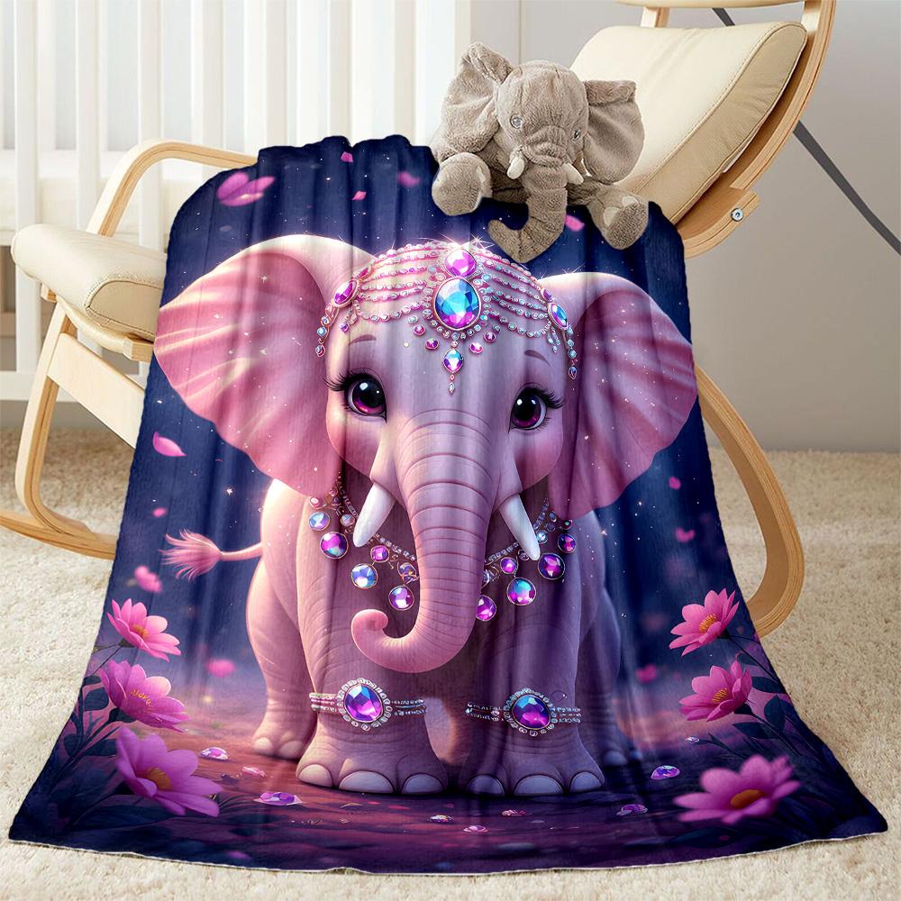 Colorful Elephant Garden Blanket Suitable for Offices, Travel, Living Rooms Also a Good Gift for Friends and Family Suitable for All Seasons.