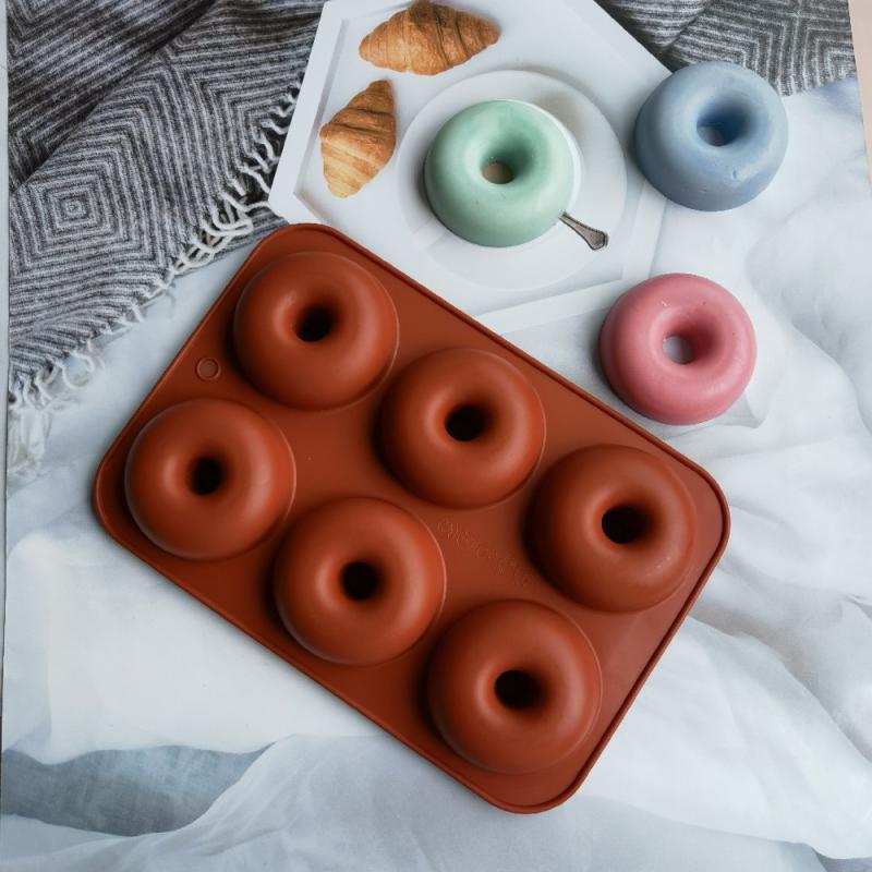 6 Holes Silicone Donut Mold Bagel Pan Non Stick Baking Heat Resistance Mould Doughnut Maker Pan Baking Tool
