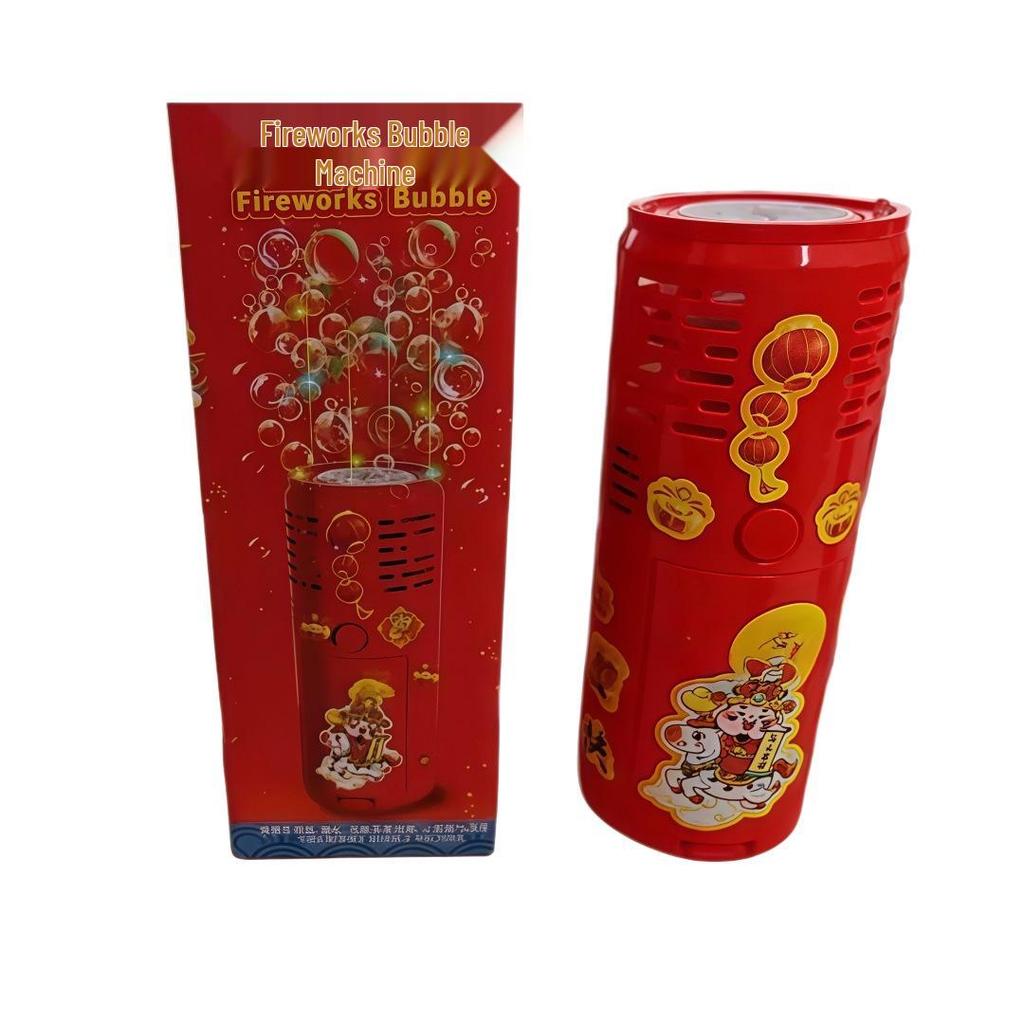 New Year Celebration Fireworks Bubble Machine with Lights and Sound Effects for Kids