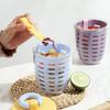 Salatschale mit Gabel, doppelwandig, mit Abtropfvorrichtung, Obstbecher, Kunststoff-Salatbehälter, multifunktional, tragbar, Joghurtbecher, Küchenzubehör