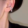 Stainless Steel Zircon Star C Shape Clip Earrings for Women Luxury Crystal Ear Cuff Without Piercing Girl Sweet 2000S Jewelry