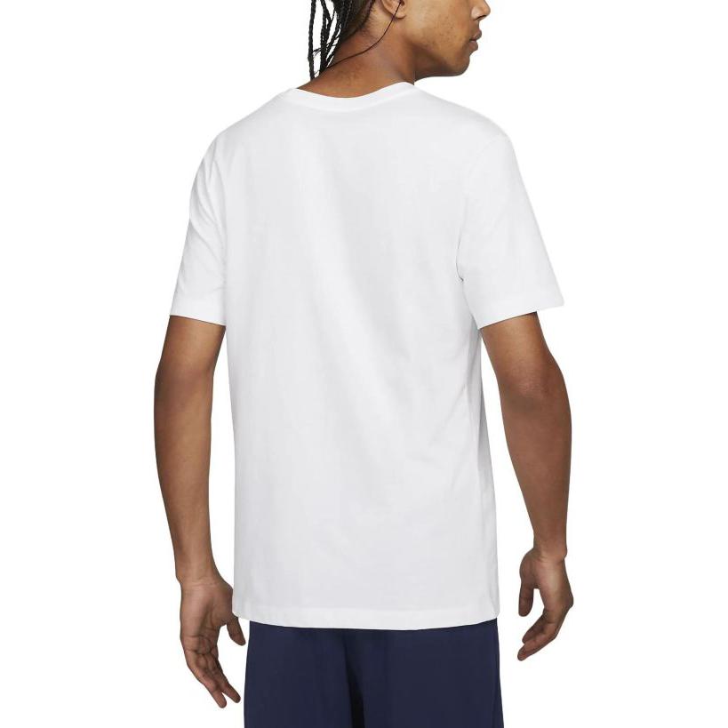 Nike Paris Saint-Germain Crest Letter Pattern Printed Round Neck Short Sleeve T-Shirt Men Tops White DJ1315-100