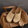 Version i kohud~ Birkenstock skor läder rad vind mjuk yta lata skor enpedal tjockbottnad väska huvud Boken damskor halvtofflor