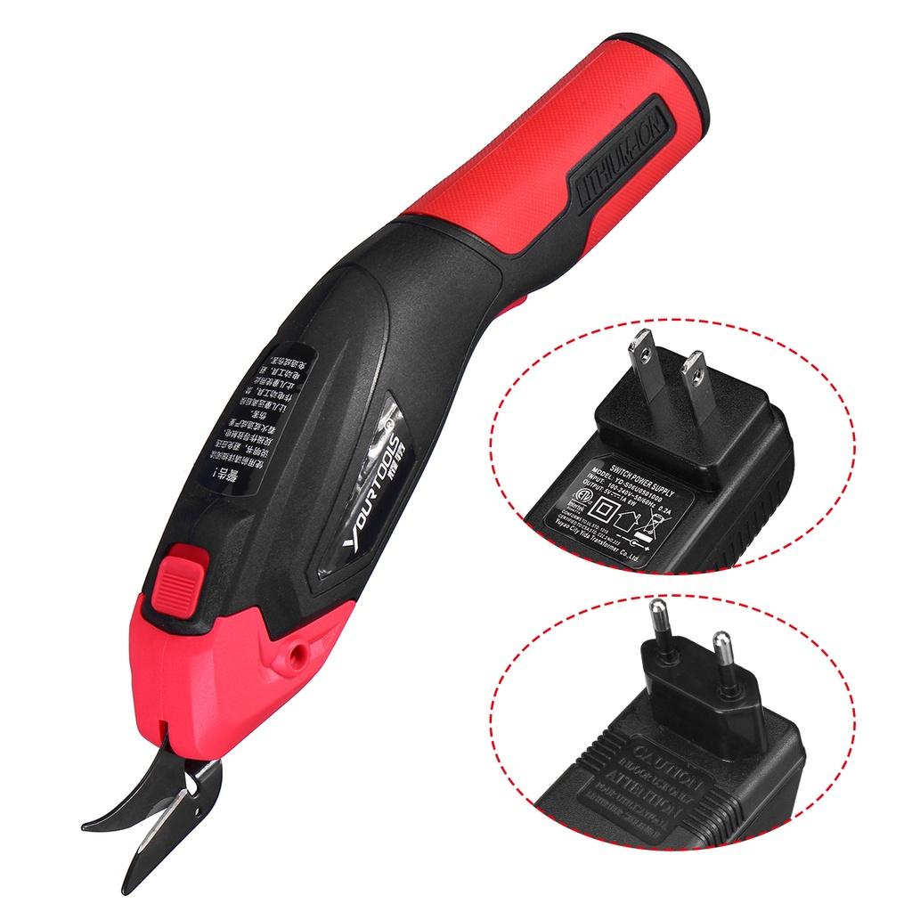 1500mAh Cordless Electric Scissors Multipurpose Fabric Leather Cloth Cutting Chargeable Fabric Sewing Handheld Scissors 110V-220V