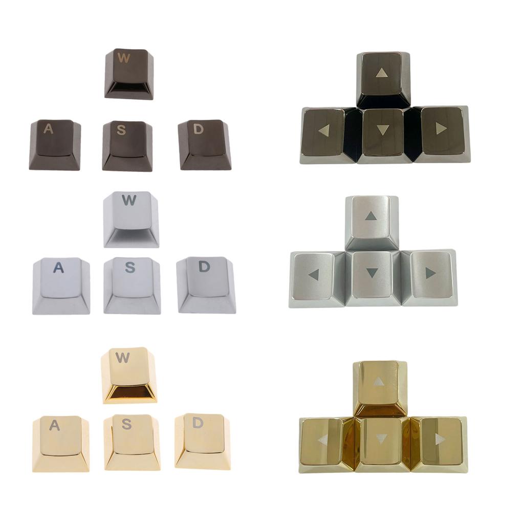 Premium Zinc Alloy Metal Keycaps CNC Laser Etched Customization Keycap for Mechanical Keyboards WASD Directions Keycaps