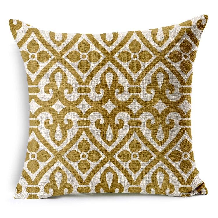 

Pure Geometry Cushion Pillowcase Nordic Golden Yellow Geometric Pillows Home Chair Sofa Decorative Cushion Customized 18x18Inch