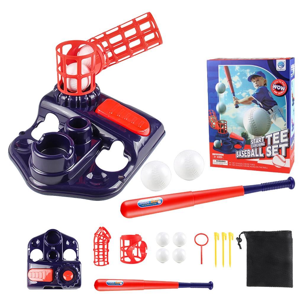 Tee Ball Set For Kids, Baseball Tee Set With Pitching Machine Retractable Age 3-12 Kids Indoor Outdoor Sport Toy For Kids