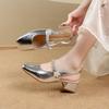 High heels thick heel medium heel bag head sandals women's new summer skirt Mary Jane single shoes