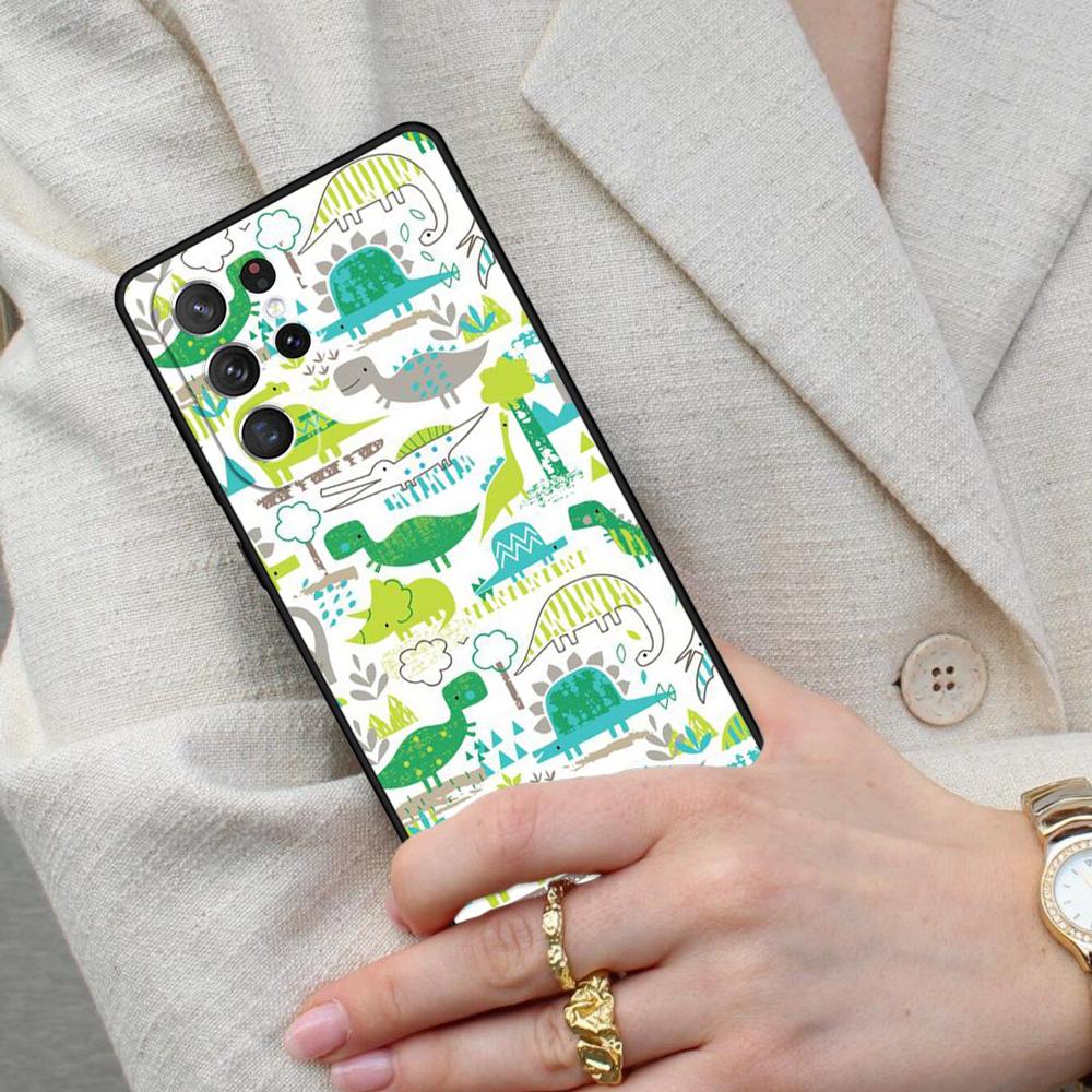 Cute Dinosaur Baby SOFT Cell Phone Case for Samsung Galaxy S26 Ultra S25 S24 S23 S22 S21 S20 Note10 Cover