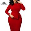 New Elegant Slim Pencil Skirt Fashion Hip Plus Size Dress Fashion Casual Woman Long Party Dress