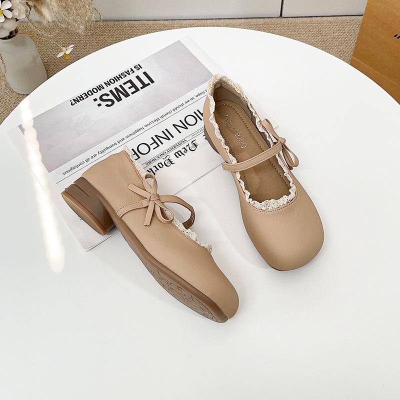 

Нежные французские туфли-бини Мэри Джейн для девочек, кружевные, для ношения с юбкой, с мягкой подошвой, туфли-ковши, женская обувь, универсальные 40 хаки