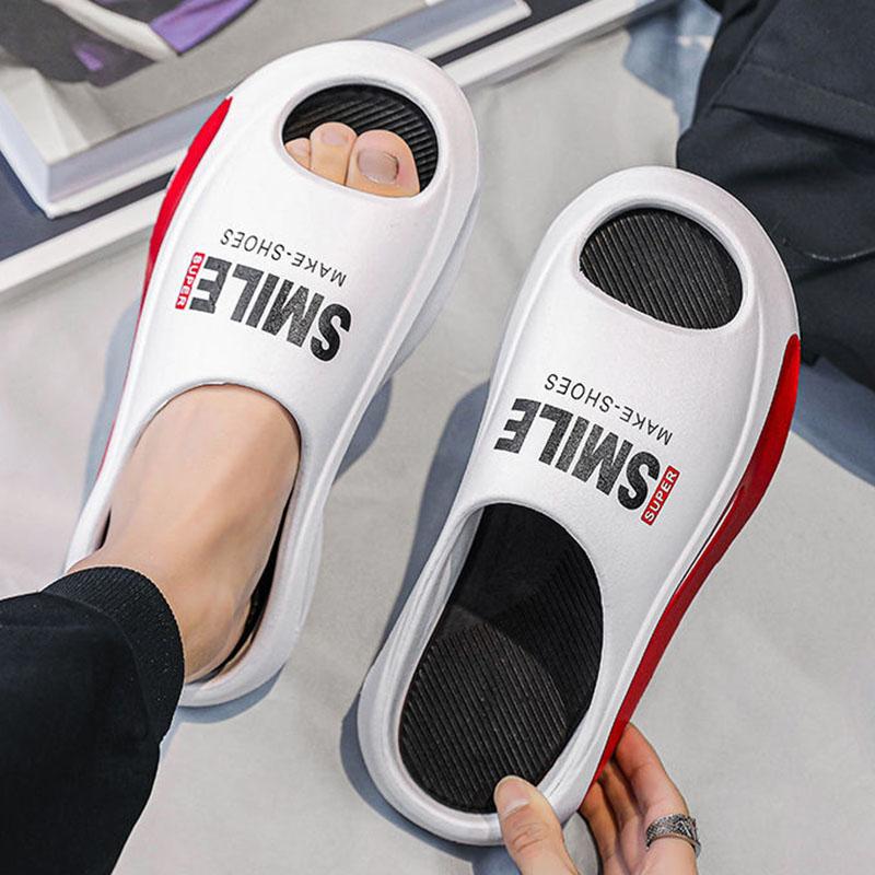 

Новые мужские сандалии из ЭВА, шлепанцы с цветными блоками, повседневные легкие нескользящие тапочки, обувь с открытым носком для дома и улицы, пляжные тапочки 48-49 белый