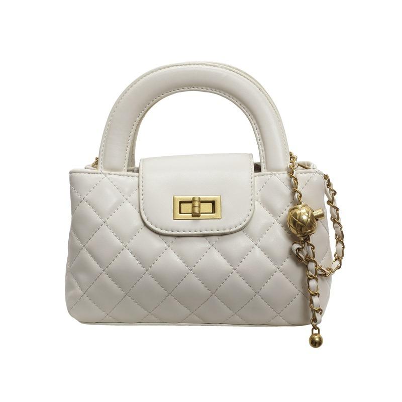 Rhombus Chain Handbag Bag Simple Texture Messenger Women's Bag Lock Design Single Shoulder Small Square Bag