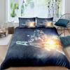 Astronaut Duvet Cover Set Galaxy Outer Space Bedding Set 3D Boys Cosmonaut Spaceman Comforter Cover Universe Planet Quilt Cover