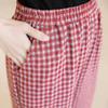 Casual High Waist Pants for Women Plus Size Vintage Striped Elastic Waist Summer Plaid Pants