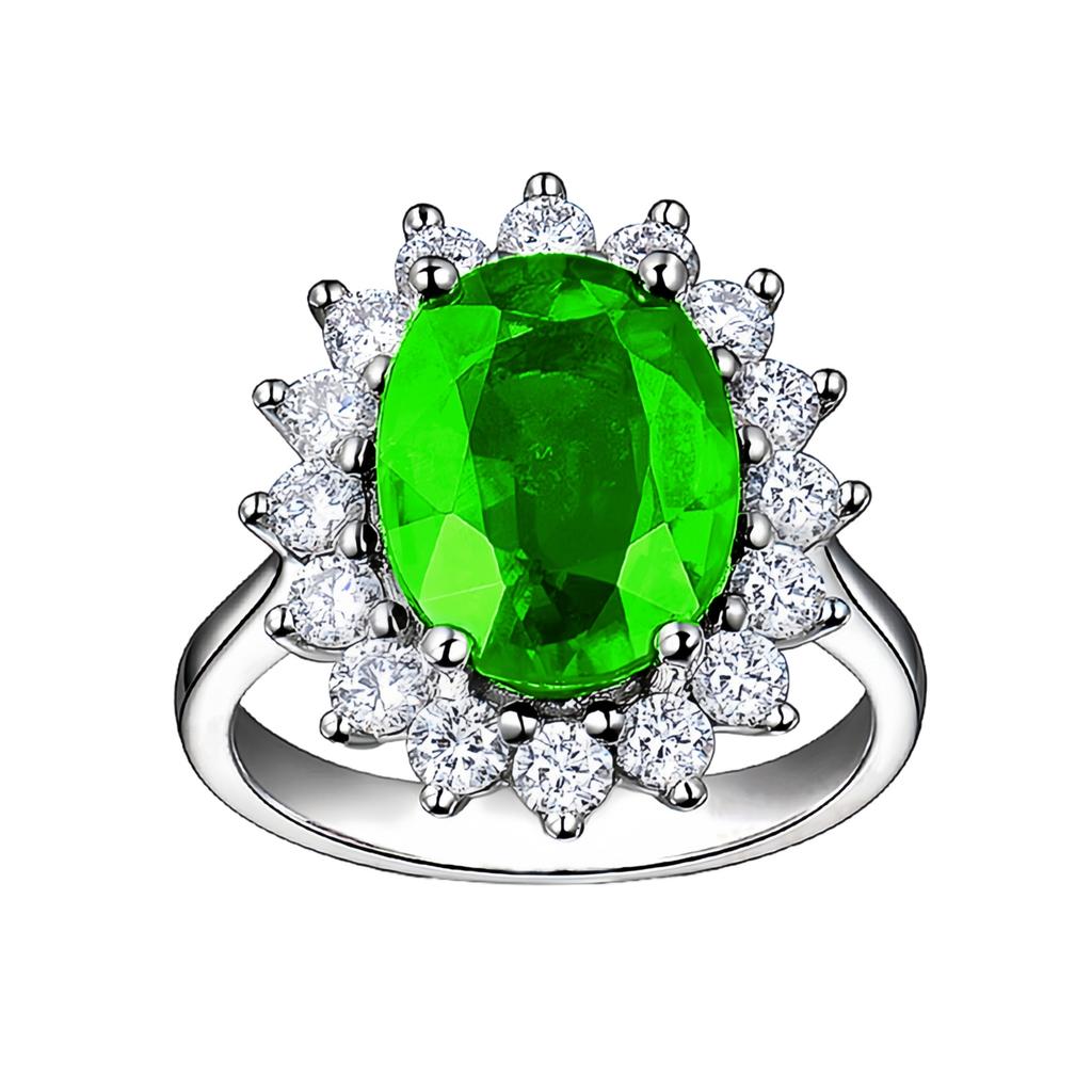 2026 Ring Opening Adjustable Inlaid Sapphire Ring Colored Gemstone Female Living Mouth Ring