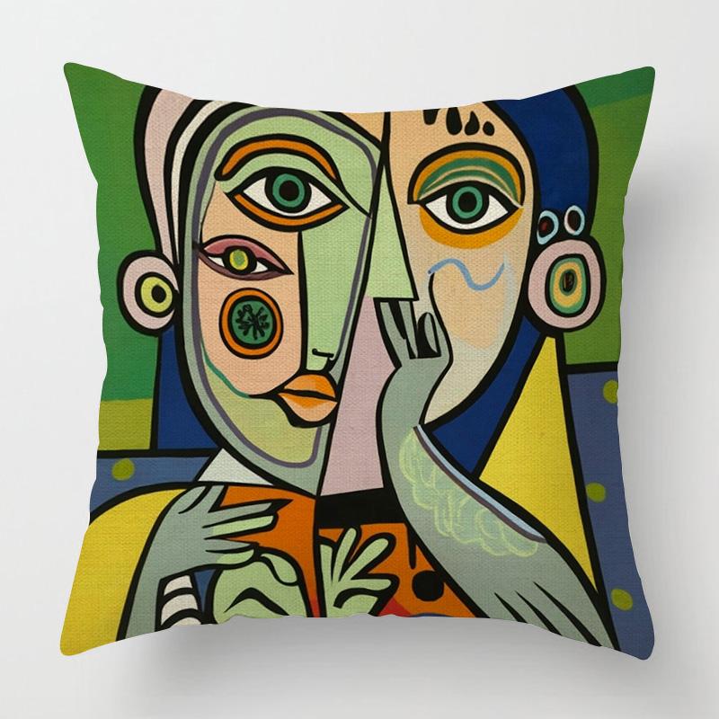 Modern figure illustration cushion cover living room cafe sofa pillow cover 40x 40cm Nordic style bedroom decoration aesthetics