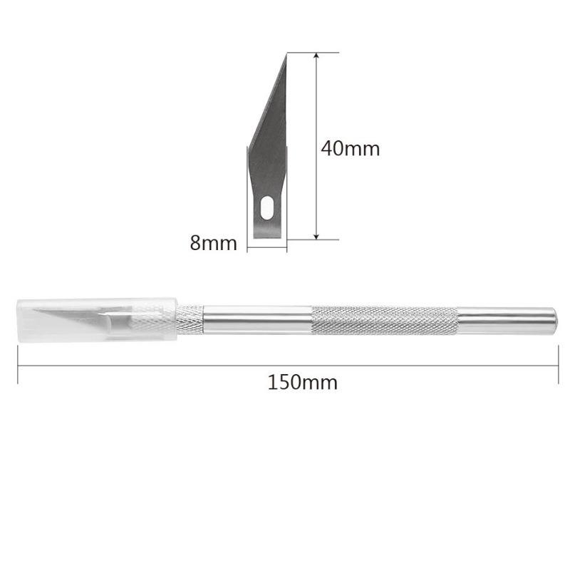 Chisel with Metal Handle and Replaceable Blades Precision Knife, for Medium Cutting and Trimming